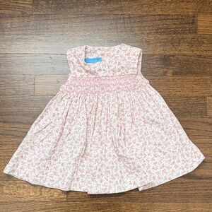 Anavini Hand Smocked floral toddler dress with roses